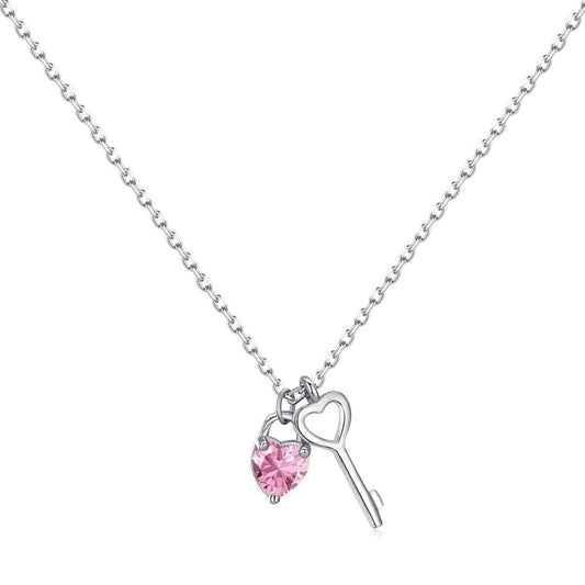 [Vera Jewelry]Unique Heart Shape Key Pendent Necklace