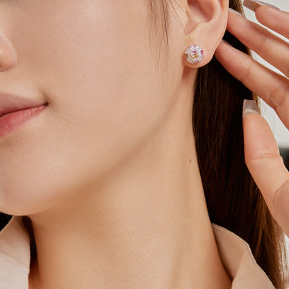 [Vera Jewelry]Ornate Colorful Octagon Shape Daily Earrings