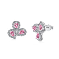 [Vera Jewelry]Ornate Flower Shape Pear Cut Lover Earrings