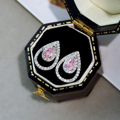 [Vera Jewelry]Sparkling Delicate Water Drop Shape Daily Earrings