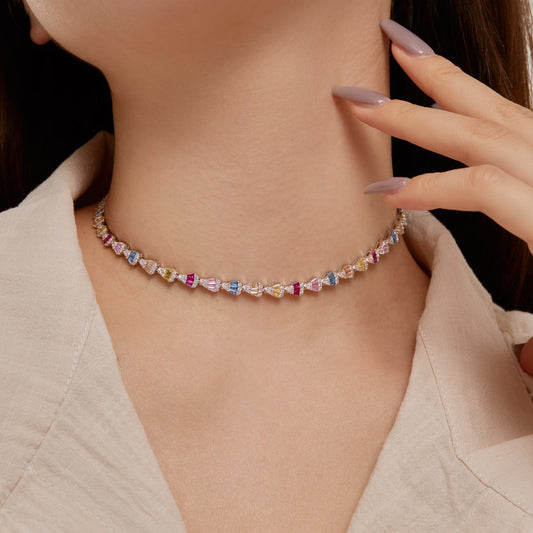 [Vera Jewelry]Strahlende, bunte Regenbogen-Halskette