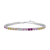[Vera Jewelry]Radiant Colorful Round Cut Tennis Bracelet