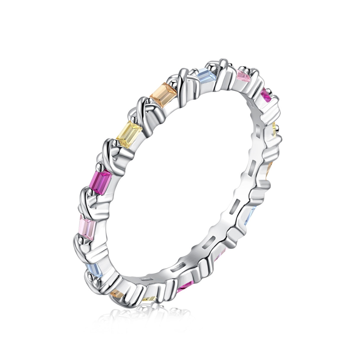 [Vera Jewelry]Charming Colorful Round Cut Daily Ring
