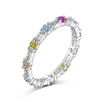 [Vera Jewelry]Sparkling Colorful Round Cut Tennis Ring