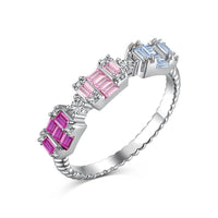 [Vera Jewelry]Unique Colorful Emerald Cut Party Ring