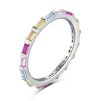 [Vera Jewelry]Exquisite Multicolored Emerald Cut Daily Ring