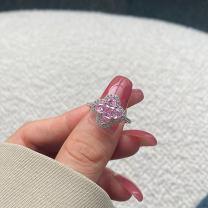 [Vera Jewelry]Luxurious Eternity Flower Shape Banquet Ring
