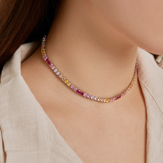 [Vera Jewelry]Zartes, farbenfrohes Tennis-Collier