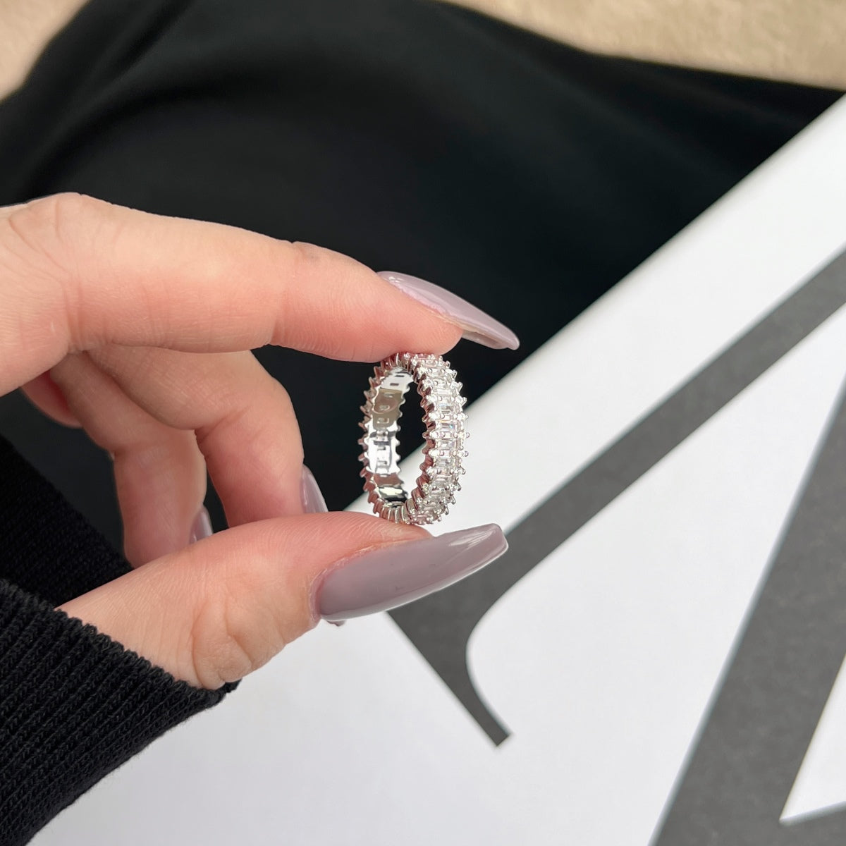 [Vera Jewelry]Splashy Ornate Emerald Cut Cocktail Ring