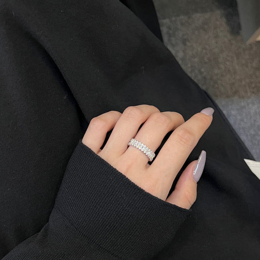 [Vera Jewelry]Splashy Ornate Emerald Cut Cocktail Ring