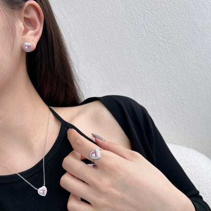 [Vera Jewelry]Dazzling Heart Shape Lover Earrings
