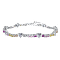 [Vera Jewelry]Romantic Heart Shape Round Cut Lover Bracelet