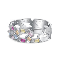 [Vera Jewelry]Sparkling Vibrant Emerald Cut Daily Ring