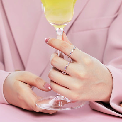 [Vera Jewelry]Dainty Colorful Round Cut Party Ring