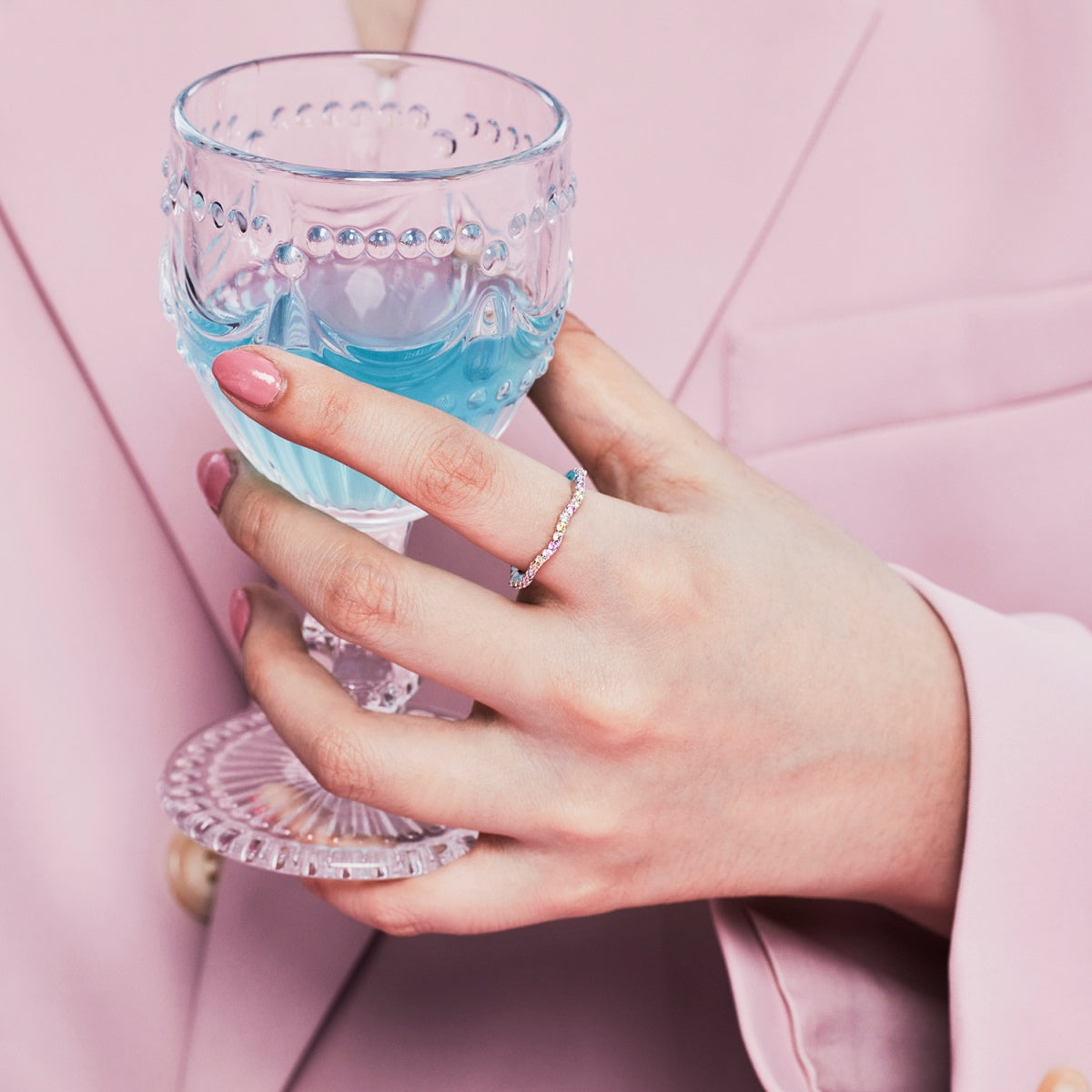 [Vera Jewelry]Dainty Colorful Round Cut Party Ring