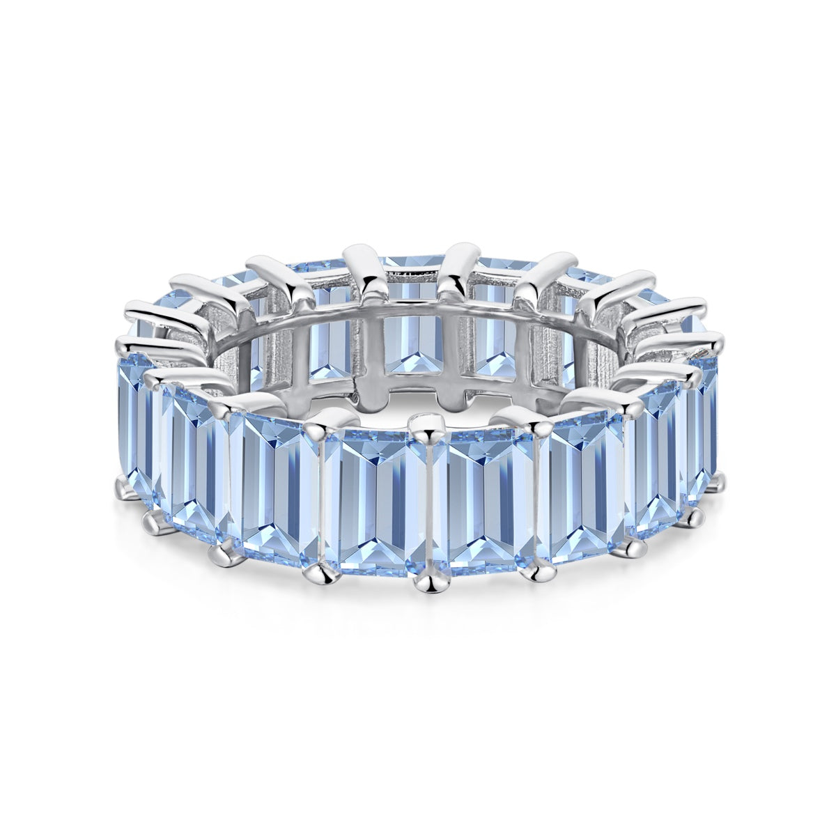 [Vera Jewelry]0.75 Carat Elegant Emerald Cut Tennis Ring