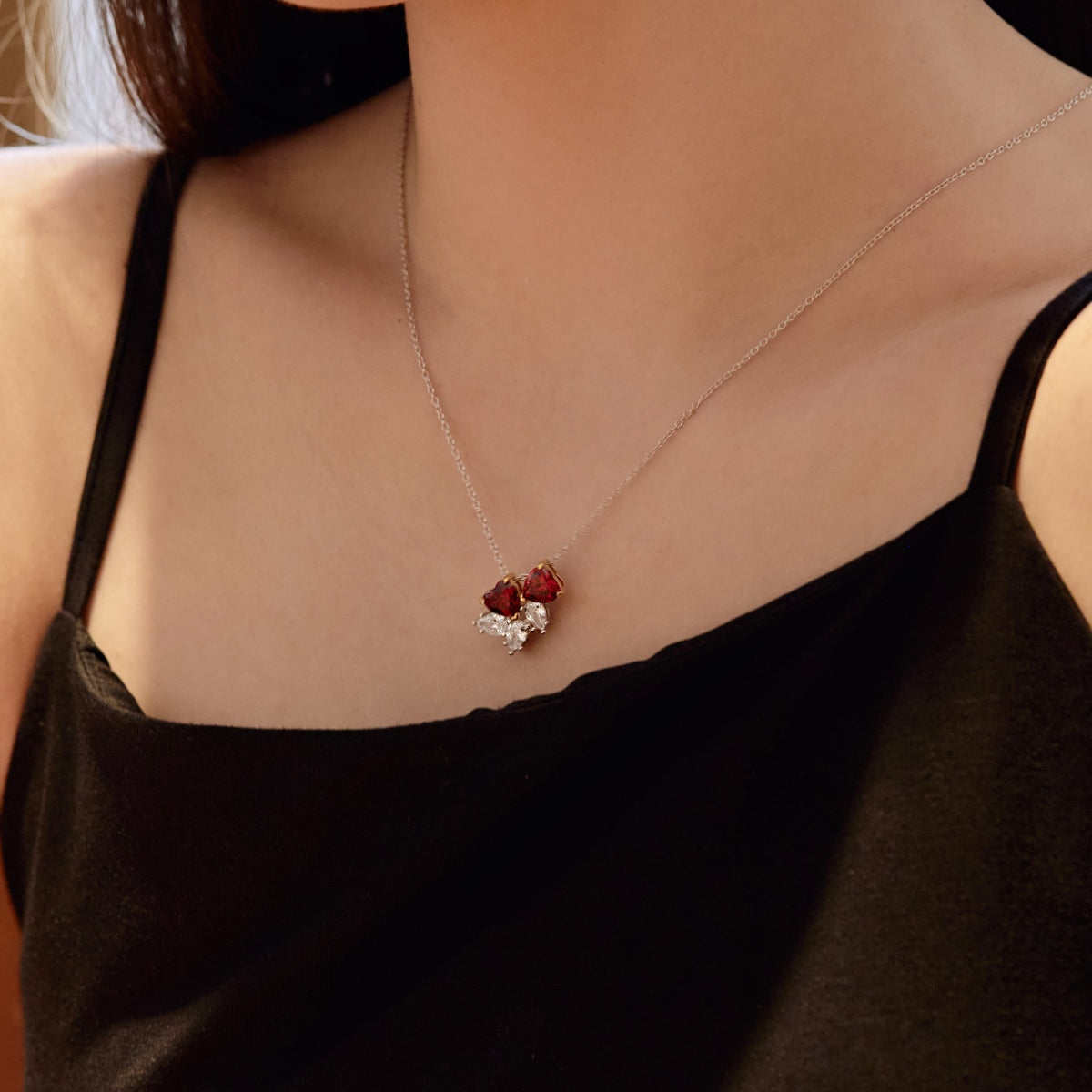 [Vera Jewelry]Dainty Red Heart Necklace