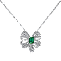 [Vera Jewelry]Luxurious Flower Shape Emerald Cut Necklace