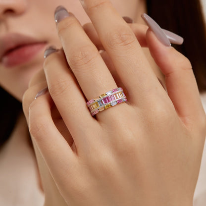 [Vera Jewelry]Dazzling Colorful Radiant Cut Party Ring