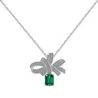 [Vera Jewelry]Luxurious Flower Shape Emerald Cut Necklace