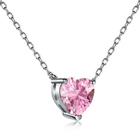 [Vera Jewelry]ハートシェイプ メインストーンペンダント 鎖骨ネックレス