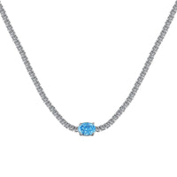 [Vera Jewelry]1.0 Carat Shining Oval Cut Necklace