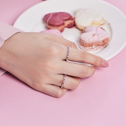 [Vera Jewelry]Sparkling Colorful Round Cut Tennis Ring