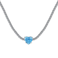 [Vera Jewelry]2.0 Carat Sparkling Tennis Heart Cut Necklace