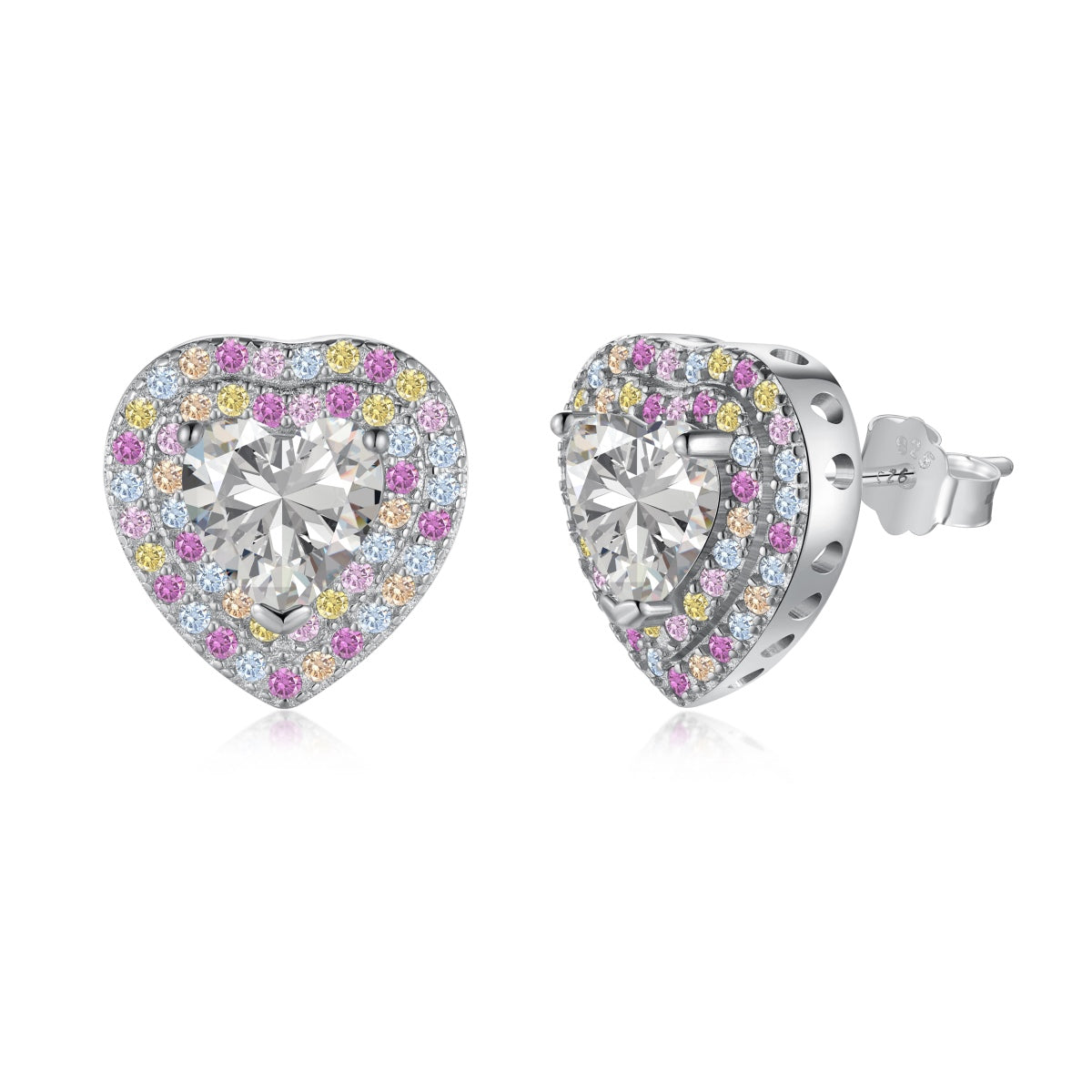 [Vera Jewelry]Dazzling Heart Shape Lover Earrings