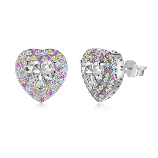 [Vera Jewelry]Dazzling Heart Shape Lover Earrings