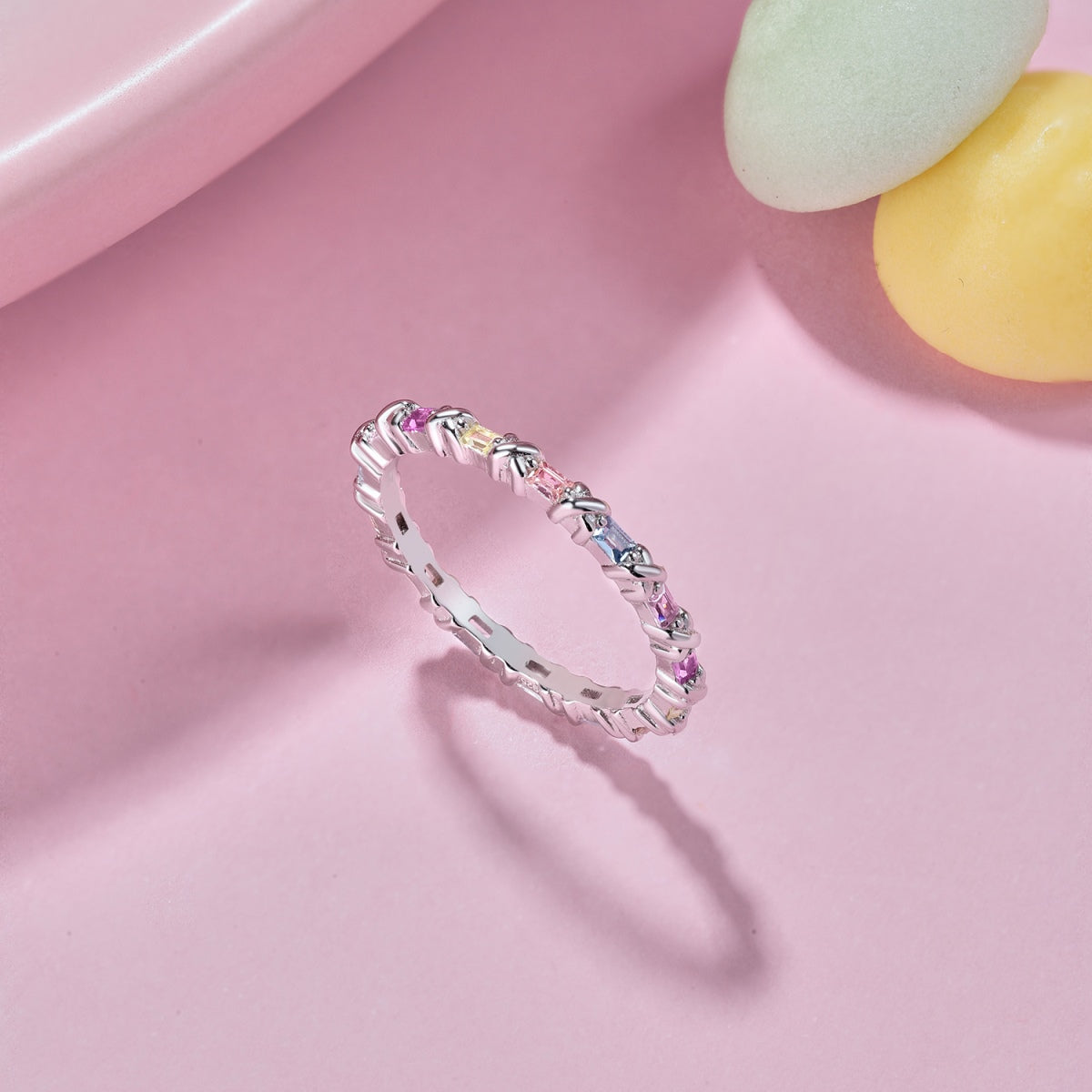 [Vera Jewelry]Charming Colorful Round Cut Daily Ring
