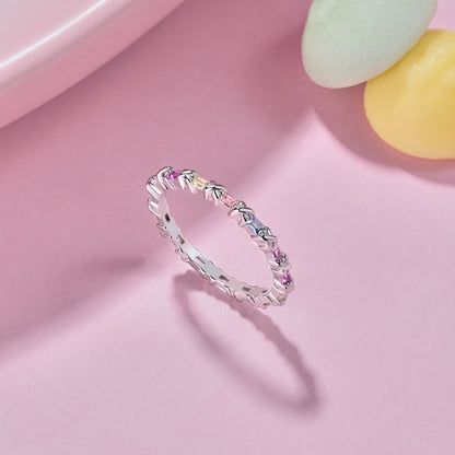 [Vera Jewelry]Charming Colorful Round Cut Daily Ring