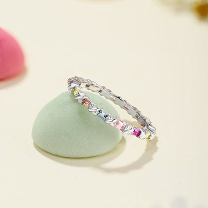 [Vera Jewelry]Charming Colorful Round Cut Daily Ring