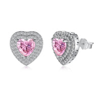 [Vera Jewelry]Dazzling Heart Shape Lover Earrings