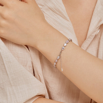 [Vera Jewelry]0.25 Carat Radiant Water Drop Shape Daily Bracelet