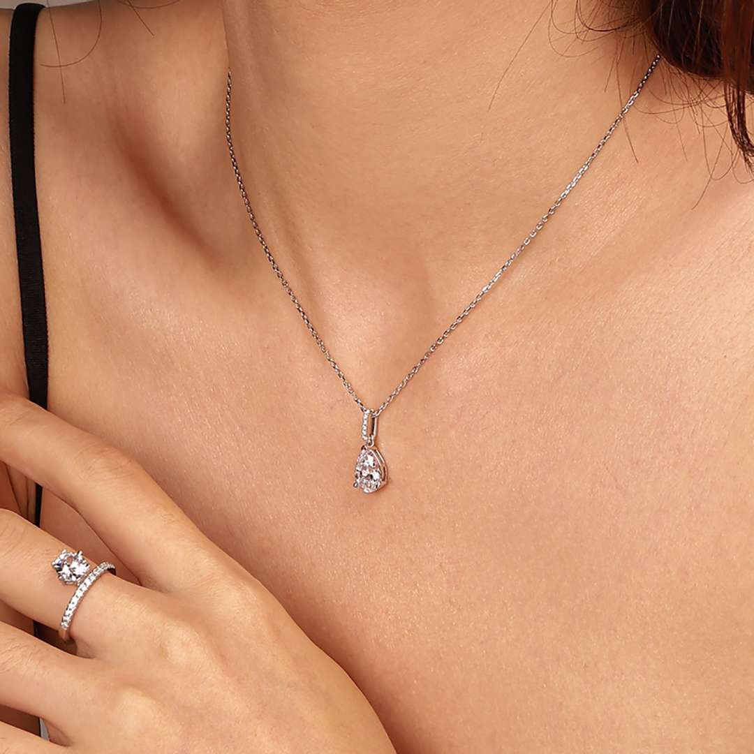 [Vera Jewelry]Delicate Water Drop Shape Fashion Necklace