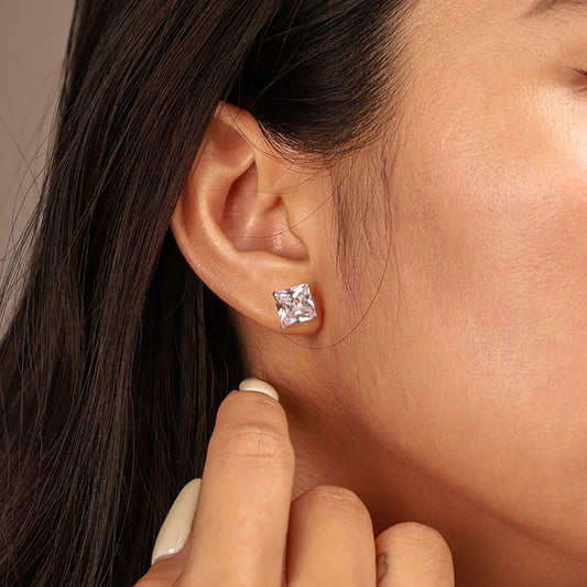[Vera Jewelry]Ornate Square Shape Earrings