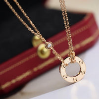 [Vera Jewelry]LOVE NECKLACE ADJUSTABLE ROSE GOLD 2 DIAMOND
