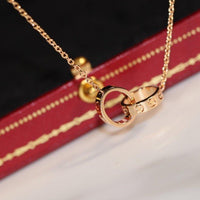 [Vera Jewelry]LOVE NECKLACE PINK GOLD AND SILVER