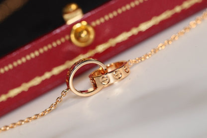 [Vera Jewelry]LOVE NECKLACE PINK GOLD AND SILVER