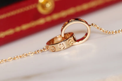 [Vera Jewelry]LOVE NECKLACE PINK GOLD AND SILVER