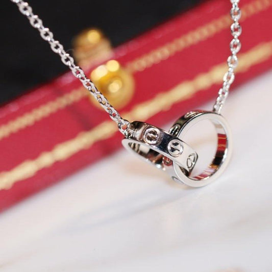 [Vera Jewelry]LOVE NECKLACE PINK GOLD AND SILVER