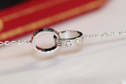 [Vera Jewelry]LOVE NECKLACE PINK GOLD AND SILVER