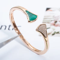 [Vera Jewelry]DREAM BRACELET OPEN MALACHITE PINK GOLD