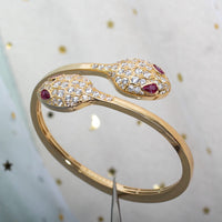 [Vera Jewelry]SERPENTI BRACELET PINK GOLD DIAMOND DOUBLE SNAKE