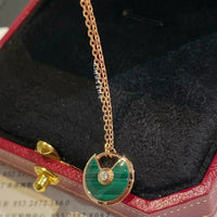 [Vera Jewelry]AMULETTE ROSE GOLD MALACHITE NECKLACE