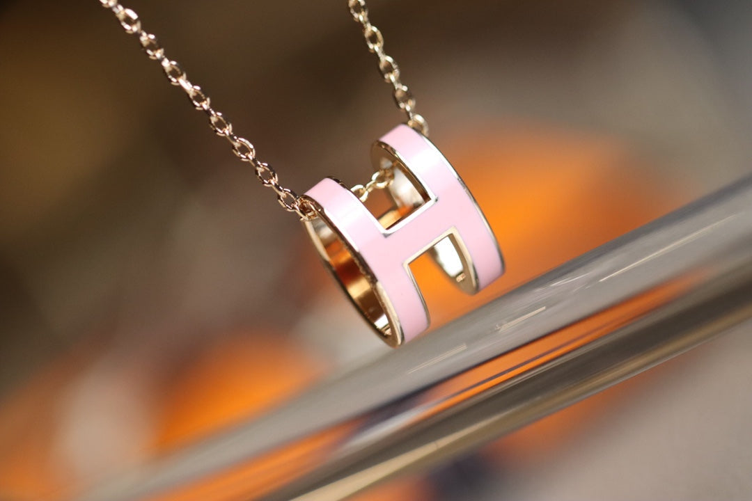 [Vera Jewelry]POP H PEDANT PINK GOLD