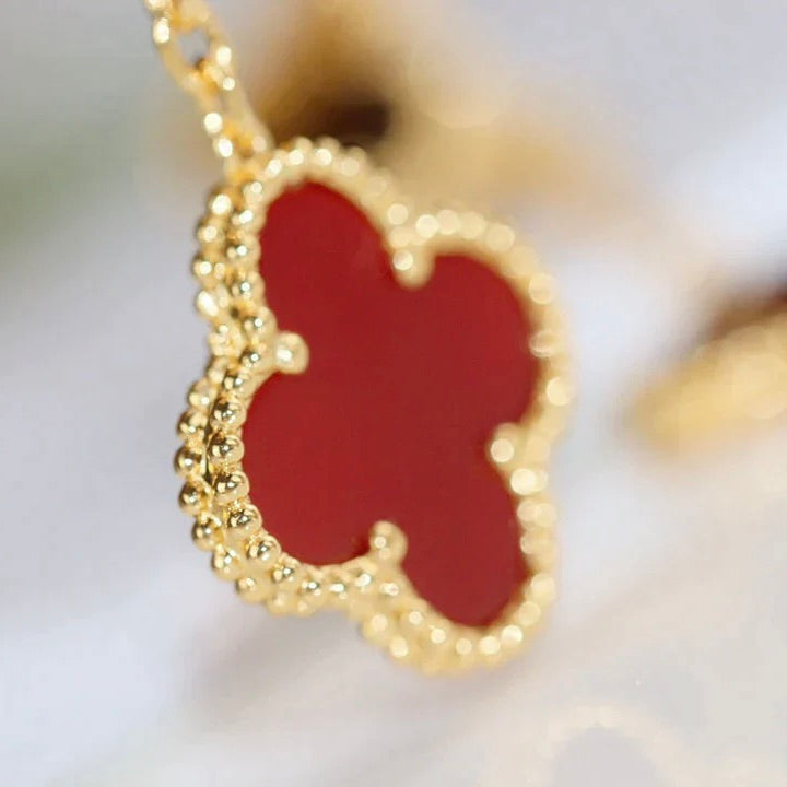 [Vera Jewelry]CLOVER  2 MOTIF  TIGER EYE CARNELIAN EARRINGS