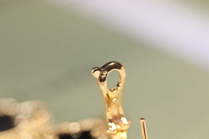 [Vera Jewelry]CLOVER EARRINGS GOLD ONYX MOP 3 MOTIF