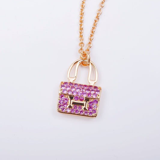 [Vera  Jewelry]CONSTANCE PEDANT PURPLE DIAMOND NECKLACE